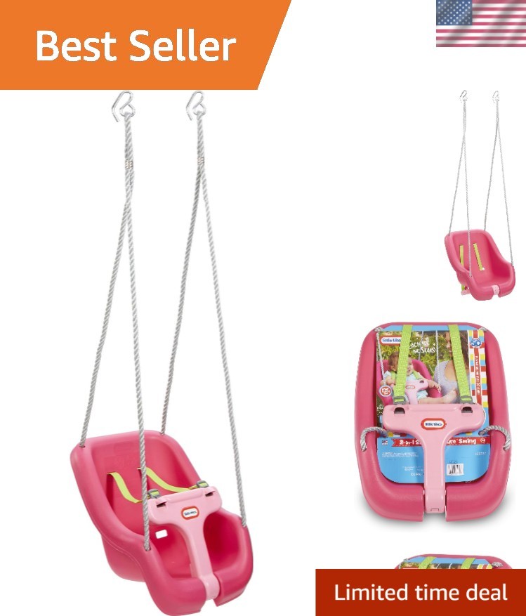 Snug ‘n Secure Baby Swing – Magenta 2-in-1 for Growing Toddlers, No Assembly