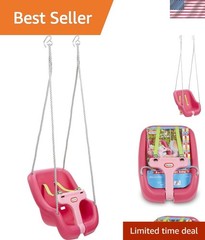Snug ‘n Secure Baby Swing – Magenta 2-in-1 for Growing Toddlers, No Assembly
