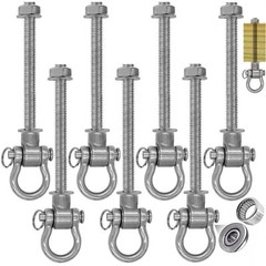 Set of 6 Heavy Duty 1500LB Anti-Rust Swing Hangers, 180° Silent Bearing for Yoga