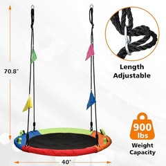 Tree Swing 40 Inch 900lbs Saucer with Adjustable Straps for Backyard