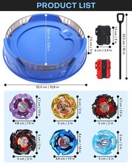 X Stadium Battle Set with X-Celeration Rail, 6 Right-Spin Tops, 2 Launchers a…