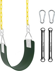 Swing Set Seat with Metal Triangle Ring & 66Inch Anti-Rust Chains, Swing Access
