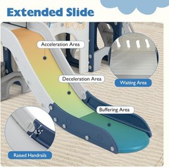 10 in 1 Toddler Slide Set Kids Slide and Climber Playset with Magnetic