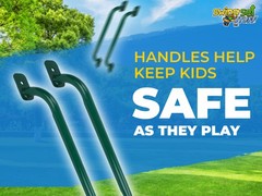 SWING SET STUFF INC SMALL STEEL HANDLES (PAIR) GREEN ONLY attachment slide 0307