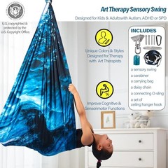Sensory Swing for Kids & Adults Holds 300lbs Indoor & Outdoor Ice Teal