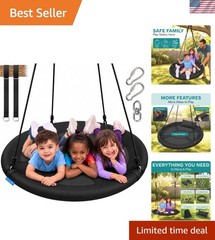 Saucer Swing with Tree Hang Kit, 40” Outdoor Tree Swing, 2 Adjustable Hanging…