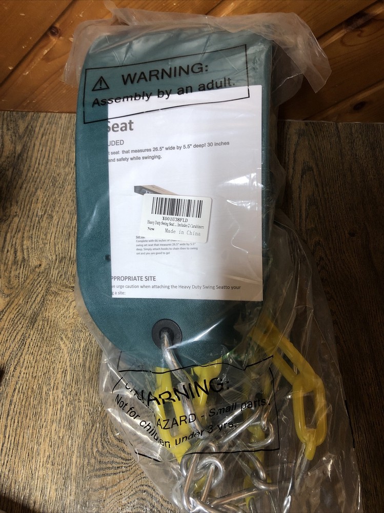 Heavy Duty Swing Seat With Chains/2 Carabiners Brand New