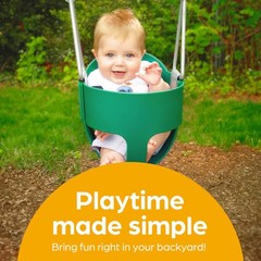 Baby Swing Outdoor – Heavy Duty Toddler Swing Set Accessories, High Back, Ful…