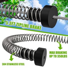 Stopper Kids Backyard Zip Line Spring Stop Brake Kit System 5.3ft