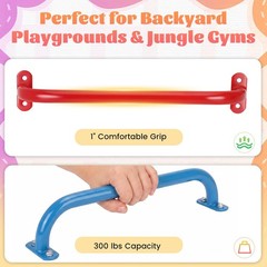17 Inch Monkey Bars Indoor, Metal Playground Handles, Heavy Duty Ceiling Grab…