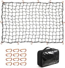 Bungee Cargo Net 4X6ft Truck Bed Net Stretches To 8X12ft For Pickup Tra