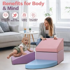 Climbing Foam Blocks for Toddlers: PU Leather Foam Blocks for Kids Active Pla…