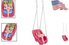 Convertible Baby & Toddler Swing – Adjustable Safety Straps in Magenta