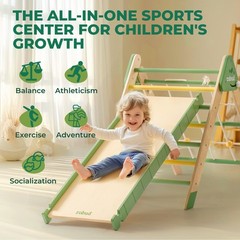 7 in 1 Pikler Triangle Set, Foldable Wooden Climbing Toys for Toddlers, Monte…