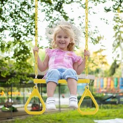 Duty Ring Trapeze Bar for Backyard-16.5″ Trapeze Swing Bar- Swingset Accessor…