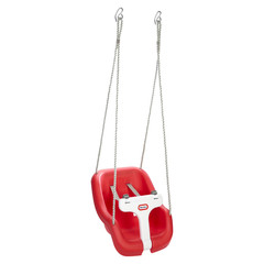 Little Tikes 2-in-1 Snug ‘n Secure Baby Toddler Swing High Back T-Bar Red