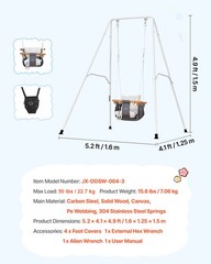 VEVOR Toddler Swing and Jumper 2 in 1 Swing Set and Bouncer A-Frame Stand Black