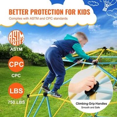 Climbing Dome for Kids 3 to 10 Years Old 10′ Geometric Dome Climber with Hammock