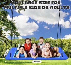 Tree Swing Heavy Duty 60″ Extra Large Rectangle 700lb Capacity Waterproof Family