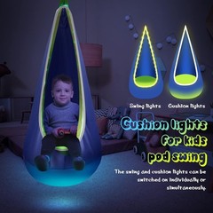 Delightful Kids Pod Swing with 16 Colors Remote | Soft Cotton & Safety Design