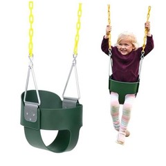 Heavy-Duty High Back Full Bucket Toddler Swing Seat | Coated Swing Green
