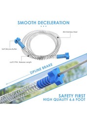 SEAAN 100ft Zipline Kits for Backyard with Spring Brake, Cable Tensioning Kit, D