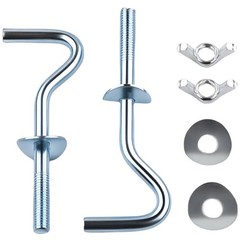 2Pcs Heavy-Duty Hammock Hooks, 3/8″ Diameter, Fits 1-1/4″–2″ Holes – Galvaniz…