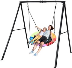 Outdoor Swing Set with A-Frame Stand – 40 Inch Saucer Swing