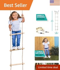 6 ft Kids Climbing Rope Ladder – DIY Swing Set Addition for Outdoor Fun