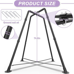 Swing Set with 35” Saucer Swing, Sensory Swing Set, Metal 32mm Diameter Swing S