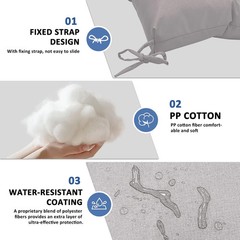 Porch Swing Replacement Cushions: 2-3 Seater Outdoor Waterproof Swing Cushions w