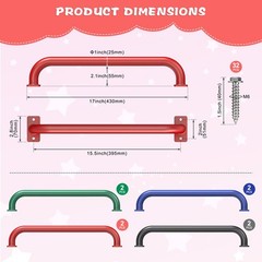 17 Inch Metal Safety Handles, Heavy Duty Grab Bars for Outdoor Playground, Pl…