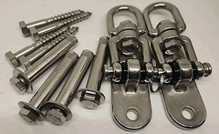 2 Pack 304 Stainless Steel Porch Swing Hanging Kit w/ Screws & Bolts Heavyweight