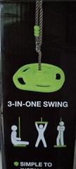 Swurfer Tree Swing Ring 3-in-1 Outdoor Tree Disc Swing Climbing Rope to Sit Stan