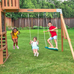 KidKraft Tennyson Twist Wooden Outdoor Swing Set with Surf Swing Free Shipping