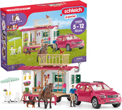 Schleich Horse Club – 113PC Interactive Camping Trip – Car and Camper Caravan Pl