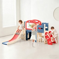 12 in 1 Indoor/Outdoor Playset for Toddlers 1-3- Swing & Slide Combo