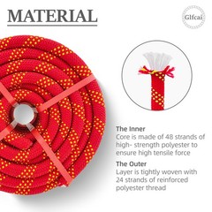 Arborist Rope 3/4 Inch x 100 Ft, High Strength Polyester Bull Rope for Tree R…