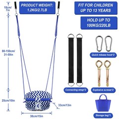 Comfy Toddler Swing Seat, Heavy-Duty Baby Swing with Adjustable Rope & Safety…