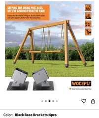 4 Pack 3.5″x3.5″ Adjustable Swing Brackets, Leveling Blocks Swing Set, 45-60 Ang