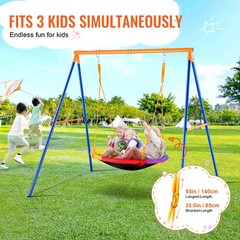 Uimoso Swing Sets for Backyard 40in Saucer Swing Seat A-Frame Metal Stand 440lbs