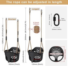 Heavy Duty High Back Full Bucket Toddler Swing Seat, Toddler Bucket Swing with L