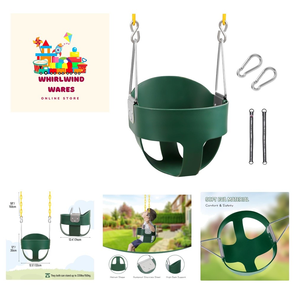 High Back Toddler Bucket Swing Seat with Coated Chains, Heavy Duty Kids Swing…