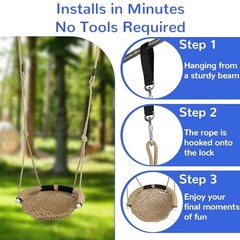 Secure Swing Set,Adjustable Rope Swing Seat Swingset Accessories for Brown