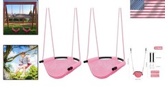 2 Pack Kids Swing Seat, Heavy Duty Rope, 440lbs Pink Outdoor Playground