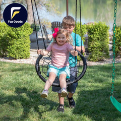 Endeavor Cedar Wood Swing Set with Wave Slide Play Deck Double Rock Wall NEW
