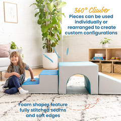 Softzone Single Tunnel Climber, Toddler Playset, Contemporary, 3-Piece