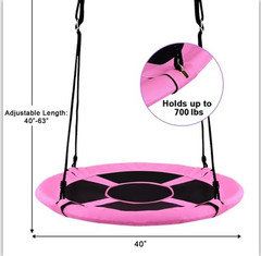 Moccha Flying Saucer Tree Swing, Giant 40” round Swing with Steel Frame & Adjust