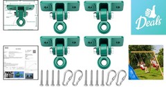 Industrial Swing Hanger Set- 4 High Capacity Units for Sturdy Playground Swings