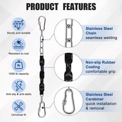 4Pack 84” Stainless Steel Chains Swing Chains 8 Quick Connection Buckles